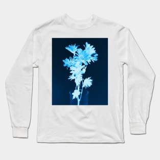 Cyanotype Art Printing Blue Flowers Daisy Photography Long Sleeve T-Shirt